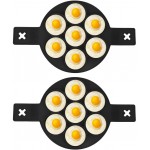 Moule à crêpes cuisine noire oeufs en silicone antiadhésifs moule à crêpes avec poignées 7 trous anneaux à oeufs ronds outils de cuisson bricolage pour faire frire des œufs Mcmuffin Sandwichs - B08HVP1XN69