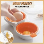 Pocheuse à œufs parfaite pour micro-ondes Double tasse Chaudière à œufs pour jusqu'à 2 œufs Tasse pocheuse à œufs avec paniers de drainage Machine à œufs pochés Gadget de cuisine orange - B09SZ1WVP4B