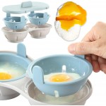 Pocheuses à œufs Micro-Ondes Cuiseur à œufs pochés Cuiseur à Vapeur pour œufs,Machine à œufs pochés égouttoir pour Micro-Ondes Gadget de Cuisine Cadeau de fête des mères Bleu et Orange - B09V3JPG42D