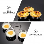 TOPBATHY Pocheuse à œufs en acier inoxydable 19,8 cm anti-adhésive moule à œufs avec brosse à huile couleur aléatoire - B09SLKX7S36