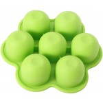 Vapeur à œufs forme verte portable à 7 trous en silicone adapté aux accessoires d'ustensiles de cuisine en forme de pression réutilisable - B094GG86742