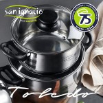 Batterie de cuisine 8 pièces SAN IGNACIO Toledo acier inoxydable avec set poêles 18 22 cm et grill 28 x 28 cm Daimiel en aluminium forgé - B09GBCKHYBJ