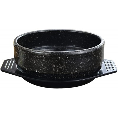 ZHANGZHI Coréen pierre de pierre pierre poisson bibimbap pot de céramique casserole palette Capacity : 6 inch Color : Black - B09NYGQXNW8