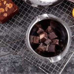 Pot de fusion à chocolat au bain-marie 600ML 304 en acier inoxydable avec grande cuillère adapté au melting-pot au beurre de bonbons au beurre au kit de fabrication de bougies capacité 600 ml - B08XTCF3S7C