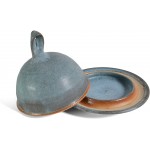 Dock 6 Pottery Beurre Fromage Plat Couvercle Dôme Turquoise Turquoise - B01LLV2PKYA