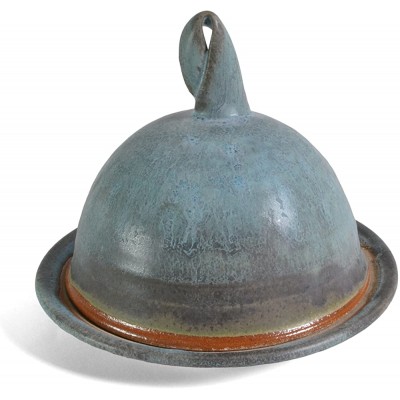 Dock 6 Pottery Beurre Fromage Plat Couvercle Dôme Turquoise Turquoise - B01LLV2PKYA