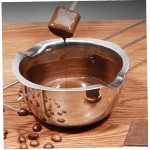 Double chaudière chaleur melting pot en acier inoxydable avec spatule en silicone pour cheets au chômage au chocolat caramel candy cire 1000ml pot de cuisine - B097P498J3F