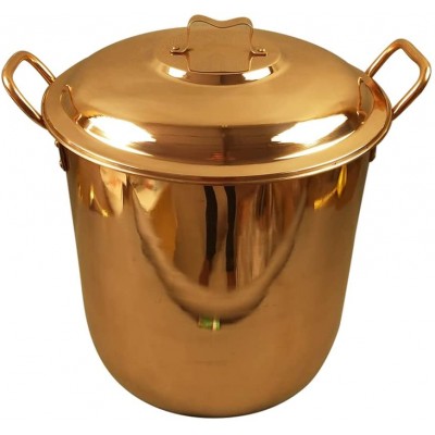 Pot binaural en cuivre pur à fond plat en cuivre pur Pot en cuivre épais Cadeau de santé 50 x 50 cm - B09KTY1QQYZ