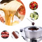 AONI fondue bourguignonne pour 8 personnes fondue électrique en acier inoxydable 2L contrôle de la température 8 fourchettes à code couleur 800W pour fromage chocolat sauces - B08Y8DFFP3M