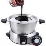 AONI fondue bourguignonne pour 8 personnes fondue électrique en acier inoxydable 2L contrôle de la température 8 fourchettes à code couleur 800W pour fromage chocolat sauces - B08Y8DFFP3M