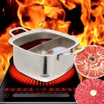 HEQIE-YONGP Pot Chaud Pot de Cuisine en Acier Inoxydable d'acier Inoxydable de 1pc Deux Naturellement Non-bâton Color : 28X18X9.5CM - B09MLF4B7P8