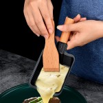 Mini poêle carrée antiadhésive Réutilisable portable et réutilisable Avec poignée en bois Conduction rapide de la chaleur Outil de cuisine domestique Noir - B099F8XY85E