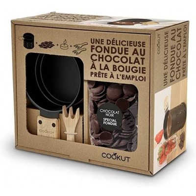 Kit fondue au chocolat à la bougie chocolat noir - B08PKPR5SJF