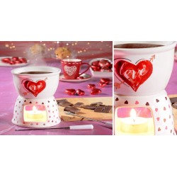 Set de Fondue à Chocolat pour 2 personnes motif «  Love » Cadeau Saint Valentin anniversaire etc… - B08V97MJJVM