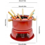SUNBJ Fondeuse au Chocolat Acier Inoxydable Chocolate Chee Pot Chaud Crème glacée multifonctionnelle Pot de Fonte avec 6 fourches Fondue Outil de Cuisine Color : Black - B08RJ76G5MF
