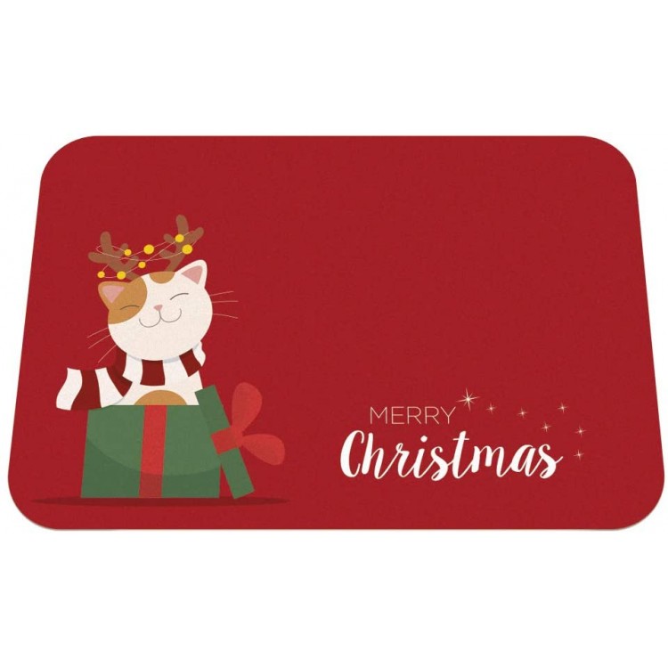 Sous-bol de Noël pour chats | Idée cadeau pour bols à thème Noël pour chats set de table dessous de plat anti-rayures antidérapant lavable 45 x 30 cm - B08P299LBC8