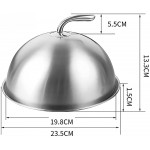 HEAVY Couvre-Vaisselle Non magnétique servi avec Plateau Couverture Haute sphérique en Acier Inoxydable Color : Silver Size : 19.8X19.8X13.3CM - B09V146WQ1P