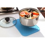 Bestonzon Tapis égouttoir en silicone résistant à la chaleur Tapis de Séchage support de pot Dessous de Table de Cuisine 29.5 x 23.8 cm Bleu - B07DD8MGR7U