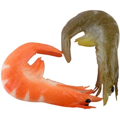 HEALLILY 2Pcs Crevettes Artificielles Faux de Fruits de Mer Modèle Cuisine à La Nourriture Affichage de La Nourriture Modèle de Cuisine en Plastique de Cuisine pour Prétendue Lecture - B09PGZXPVFE