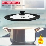 Couvercle universel pour casseroles poêles et poêles – Verre trempé avec bord en silicone résistant à la chaleur et compatible avec les ustensiles de cuisine de 25.4 cm - B08QN4B2Y47