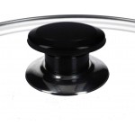 DL-pro Couvercle en verre universel Ø 240 mm avec poignée bouton et bord de protection en acier inoxydable pour casseroles - B08Z4F7R22D