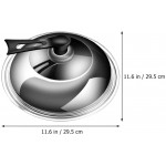 Lurrose Couvercle universel en acier inoxydable 28 cm Couvercle de poêle sur pied avec verre trempé résistant à la chaleur Couvercle de rechange pour casseroles et poêles en fonte Argenté - B09MFBB6HTH