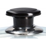 LUTH Premium Profi Parts Couvercle en verre universel avec poignée à bouton et rebord de protection en acier inoxydable pour casseroles et poêles 300mm - B084JPJ463R