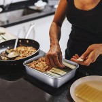 Homikit Petit plat à four rectangulaire Tiramisu en acier inoxydable 27 x 21 x 8 cm Idéal pour lasagnes moules brownies charge lourde et passe au lave-vaisselle - B08TMHNYYSZ
