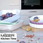 Mäser 931487 Kitchen Time Plat à Four Rectangulaire Idéal pour Lasagne Petit Moule et Forme Tiramisu Forme Carrée Antirayure et Anticoupures Céramique - B07MBQD7Y72