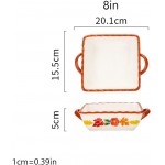 MHUI Mini Plats à Four en céramique Ensemble de 2 | Four à Table Plats de Cuisson | Pot à lasagnes tartes et cocottes | Carré,Rouge,8in - B097BX6VMFN