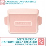 Plat à Four Rectangulaire en Céramique Grand Pour Gratin Lasagne Tartes Bord très Haut Rose - B09FT7438CC