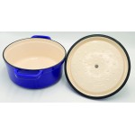 Cocotte en fonte ronde avec revêtement céramique vitrifié Cocotte avec couvercle Gourmet Tools bleu 24 cm - B099S6ZRDTZ