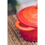 Lätt Home Orange Collection Cocotte en fonte émaillée toutes sources de chaleur 29 cm 3,85 l - B09PBQHJDTD