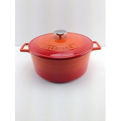 Lava Cookware Folk Fonte Émaillée Casserole Cocotte Ronde 28 Cm Orange - B071JRQG9R3