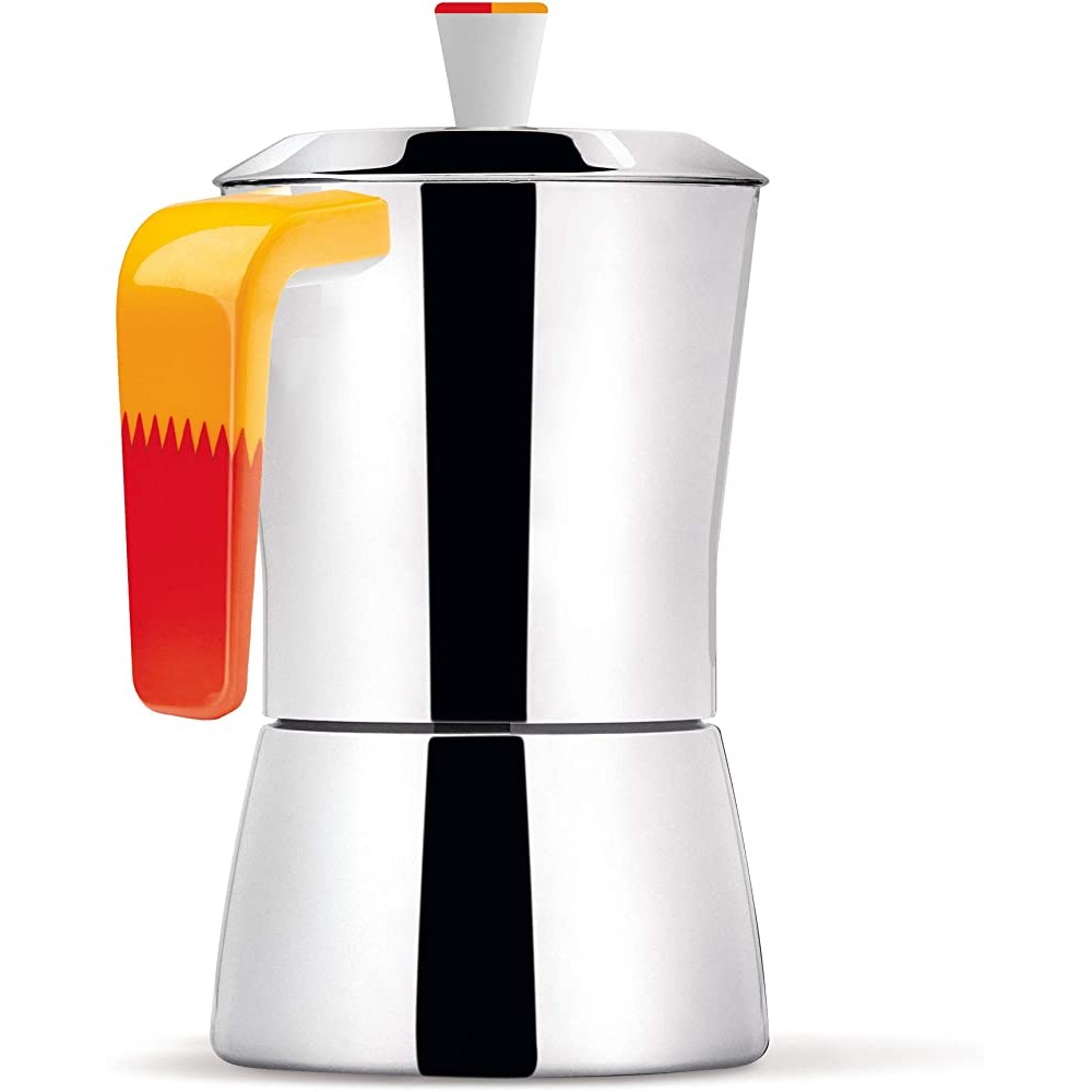 Giannini 6654 Tua machine à café 6 3 tasses Orange Poignée et pommeau non toxique Multicolore - B07DFZQZ6FE