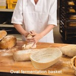 Panier à pain ovale démarreur au levain panier à pain panier à banneton en rotin pour les boulangers à la maison avec doublure en tissu fait à la main 10 pouces - B09L644HB5U