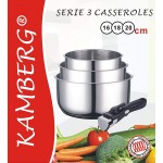 KAMBERG 0008116 Set 3 casseroles inox 16 18 20 cm + Poignée amovible Tous feux dont induction - B08HZ85KPBO