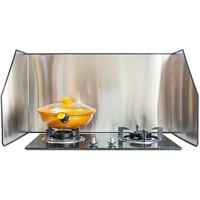 Ecrans anti-projections Guard à 3 côtés de la cuisine en acier inoxydable cuisinière de cuisine poêle à la poêle à huile de poêle à gaz de bouclier protecteur anti-éclaboussures Protection Plaque Cuis - B09KLRDJFWE