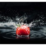 TMK I Crédence de cuisine en verre trempé 65 x 60 cm – Verre décoratif avec ruban adhésif – Paroi arrière en verre de cuisine Noir tomate - B086BKNPLF2